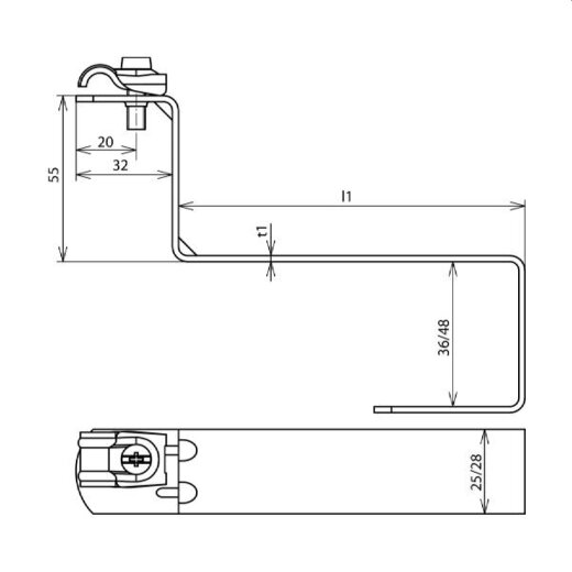 Dehn & Söhne Dachleitungshalter 202080 St/tZn L 410mm