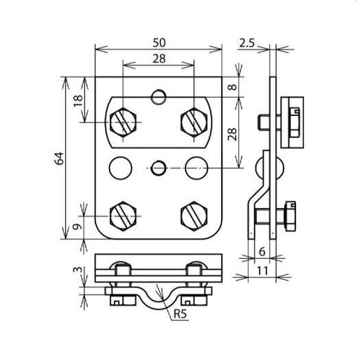 Dehn & Söhne Falzklemme 251002 St/tZn 0,7-5mm