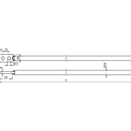 Dehn & Söhne Erdeinführungsstange 101150 St/tZn 1500mm Flachlappen D: 16mm