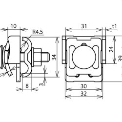 Dehn & Söhne Falzklemme 365010 St/tZn 0,7-8mm
