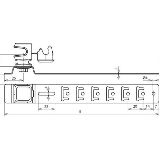 Dehn & Söhne Dachleitungshalter 204157 UNIsnap 335mm Cu