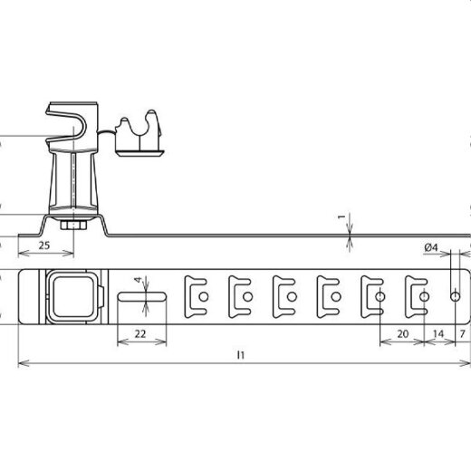 Dehn & Söhne Dachleitungshalter 204189 UNIsnap 335mm NIRO