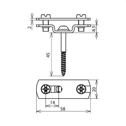 Dehn & Söhne Flachbandhalter 286139 NIRO mit...
