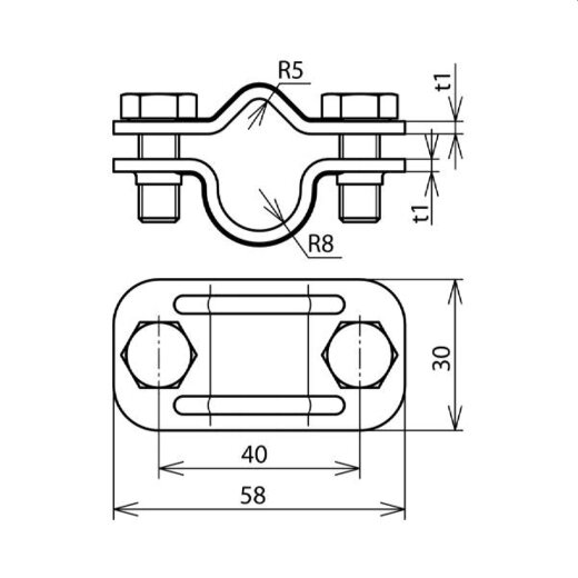 Dehn & Söhne Uni-trennklemme 459019 Niro f. Rd 16/8-10mm