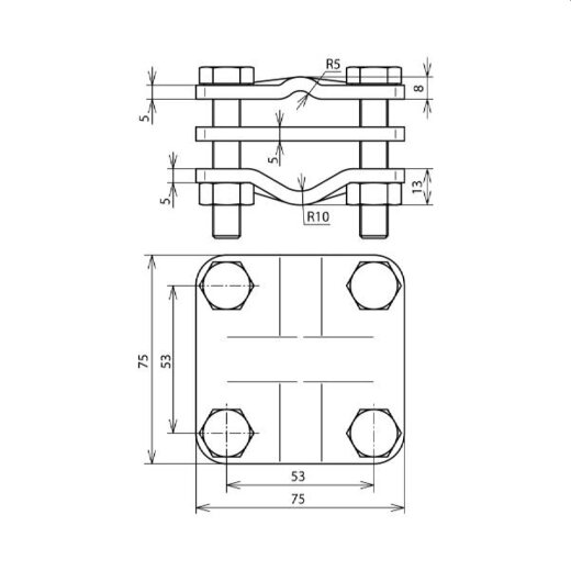 Dehn & Söhne Anschlussklemme 610010 für Tiefenerder D 20-25mm