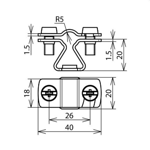 Dehn & Söhne Leitungshalter 274110 NIRO M8 f. Rd 8-10mm