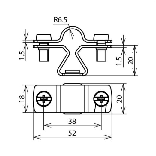 Dehn & Söhne Leitungshalter 274113 NIRO M8 f. Rd 13mm