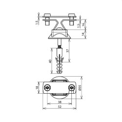 Dehn & Söhne Leitungshalter 274230 NIRO f....