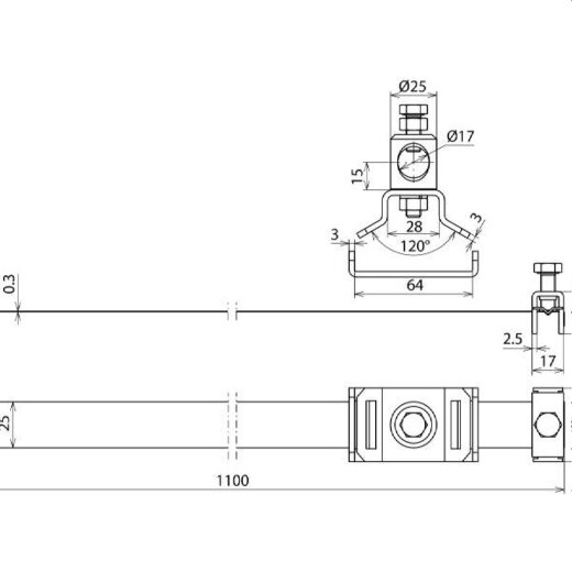 Dehn & Söhne Bandrohrschelle 540105 NIRO 50-300mm für Fangstange