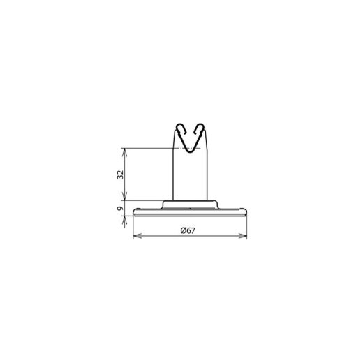 Dehn & Söhne Leitungshalter 297120 NIRO 67mm für Rd 8mm