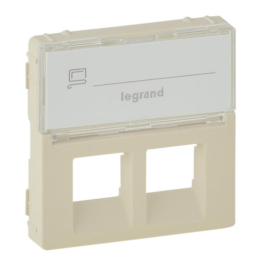 Legrand Abdeckung VLIFE RJ11/RJ45 BF 2fach mandelweiss