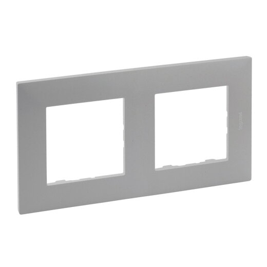 Legrand Rahmen 864372 Niloe Step 2fach aluminium