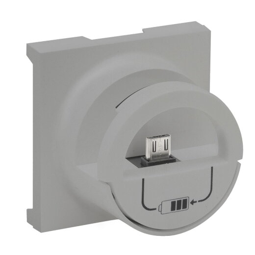 Legrand Abdeckung 864325 Niloe Step Micro-USB aluminium