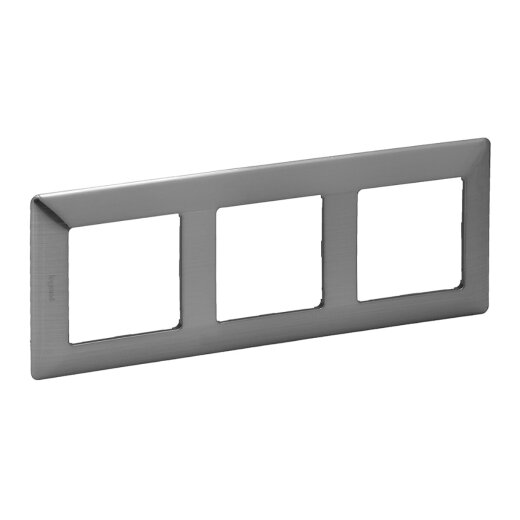 Legrand Rahmen 754153 3-fach inoxgrau