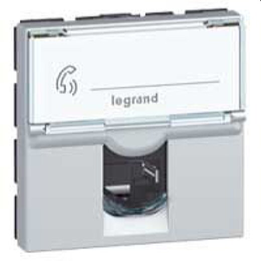 Legrand Einsatz Mosaic 1-f.RJ45 Kat 6A UTP 2-mod.alu