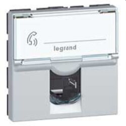 Legrand Einsatz Mosaic 1-f.RJ45 Kat 6A UTP 2-mod.alu