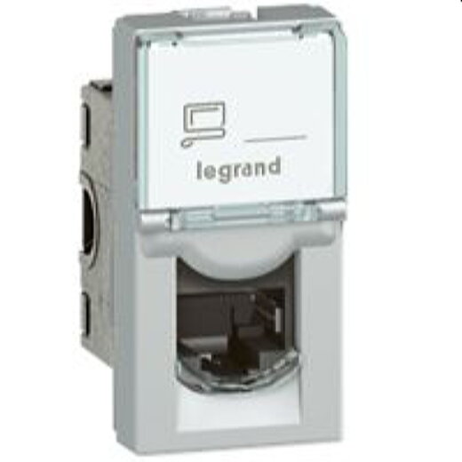 Legrand Einsatz Mosaic 1-f.RJ45 Kat 6A UTP 1-mod.alu