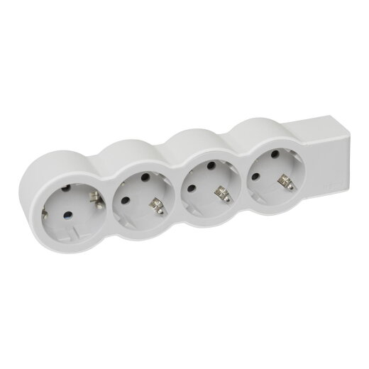 Legrand Steckdosenleisten flach 4xSD o.Kabel Kabel ultrws./gr