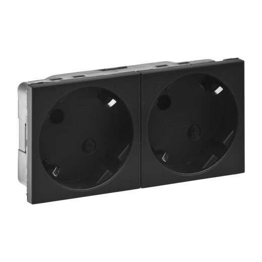 Legrand SCHUKO-Steckdose Mosaic 2x 45° sw