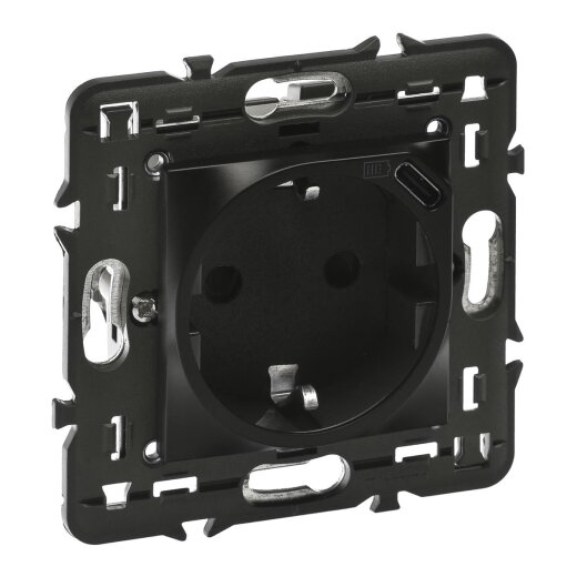 Legrand SCHUKO-Steckdose Mosaic USB-C sw