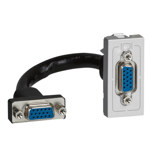 Legrand Anschlusseinheit Mosaic HD15 1mod vorv.inklKabel alu