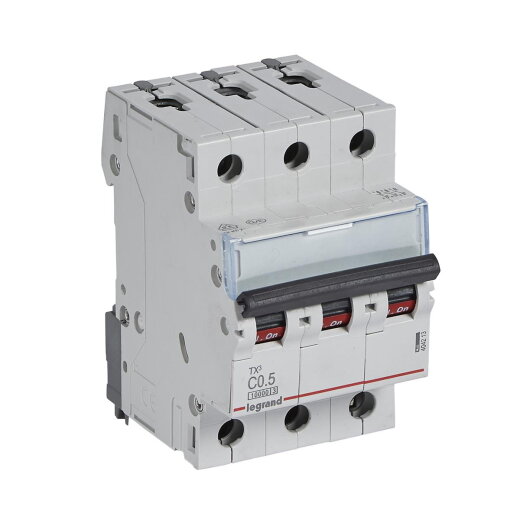 Legrand Leitungsschutzschalter, Automat TX3 C0,5A 3polig 10kA 3M