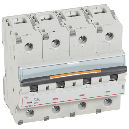 Legrand Leitungsschutzschalter, Automat 409853 DX3 D80A 4P 25KA 6M