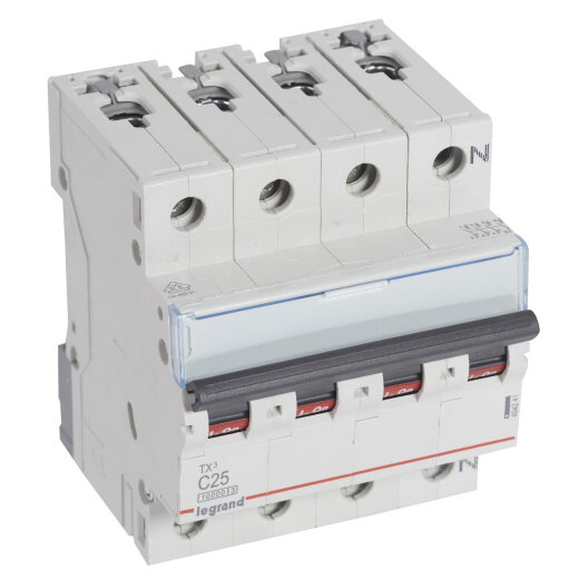 Legrand Leitungsschutzschalter, Automat 404241 TX3 C25A 3P+N 10KA 4M