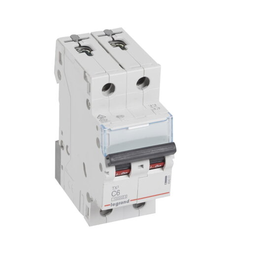 Legrand Leitungsschutzschalter, Automat 404201 TX3 C6A 2P 10KA 2M
