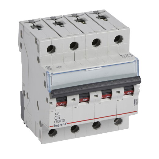 Legrand Leitungsschutzschalter, Automat 403558 TX3 C6A 4P 6KA 4M