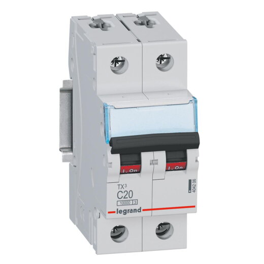 Legrand Leitungsschutzschalter, Automat 404206 TX3 C20A 2P 10KA 2M