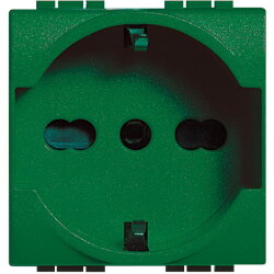 Bticino SCHUKO-Steckdose L4140X16V +Ital 19mm SK grün