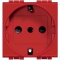 Bticino SCHUKO-Steckdose L4140R +Ital 19mm SK ROT