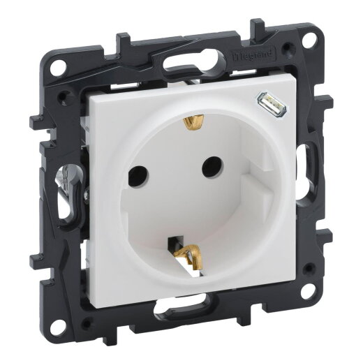 Legrand SCHUKO-Steckdose 864127 Niloe Step mit USB-C ultraweiß