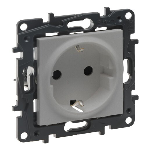 Legrand SCHUKO-Steckdose 864362 Niloe Step aluminium