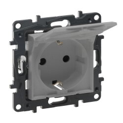 Legrand SCHUKO-Steckdose 864363 Niloe Step Klappd. aluminium