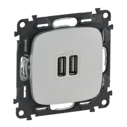 Legrand Steckdose 754997 V.ALL. 2400MA AL