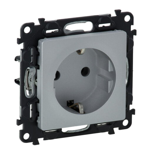 Legrand SCHUKO-Steckdose 753321 VLIFE SEITL.KLEMM. SL AL