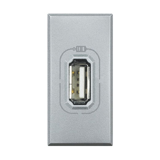 Bticino Netz-/Ladeteil Axolute USB C 1-modulig Aluminium