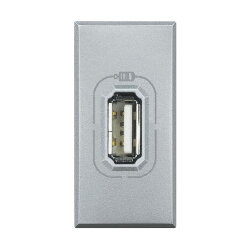 Bticino Netz-/Ladeteil Axolute USB C 1-modulig Aluminium