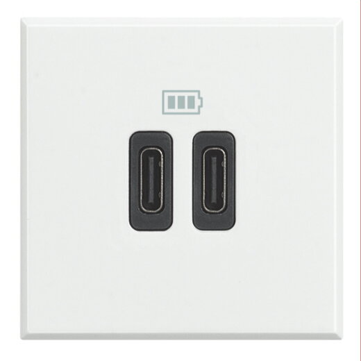 Bticino Netz-/Ladeteil Axolute USB C 2-modulig Weiß