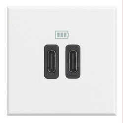 Bticino Netz-/Ladeteil Axolute USB C 2-modulig Weiß