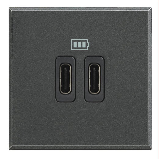 Bticino Netz-/Ladeteil Axolute USB C 2-modulig Anthrazit