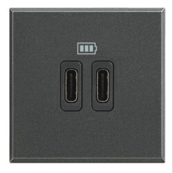 Bticino Netz-/Ladeteil Axolute USB C 2-modulig Anthrazit