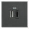 Bticino Netz-/Ladeteil Axolute USB A+C 2-modulig Anthrazit