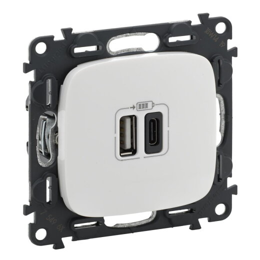 Legrand  754965 VALLURE 2xUSB-A+C 2MOD 3A UW