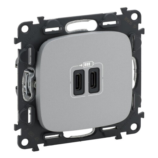 Legrand  755347 VALLURE 2xUSB-C 2MOD 3A AL