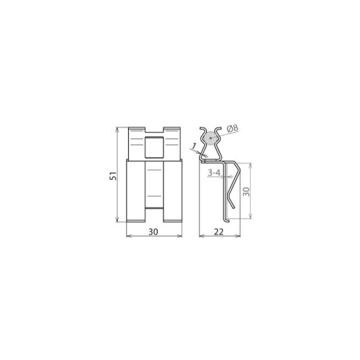 Dehn & Söhne Bewehrungsklemme DEHNclip DC BK8 FL30 STBLANK Rd8/FL30mm