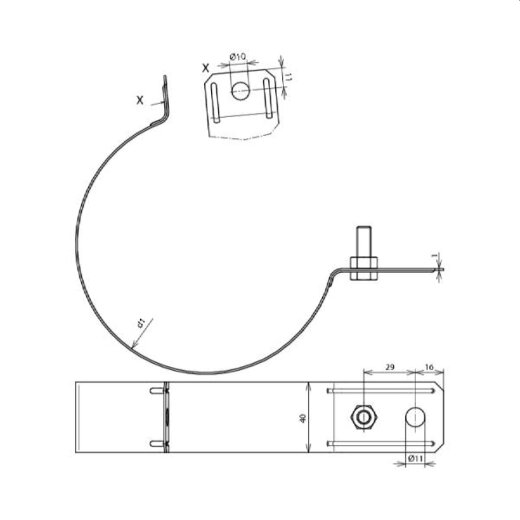 Dehn & Söhne Regenrohrschelle 420107 D 100mm Cu