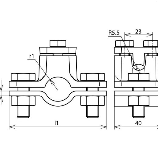 Dehn & Söhne Erdungsrohrschelle 407114 1 1/4Zoll TG/tZn
